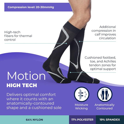 Men's & Women's 20-30mmHg Athletic Performance Sock Size: Large Large (LL), Color: Black 99 by Sigvaris