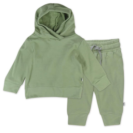 HonestBaby Light Weight Hoodie & Sweatpant Set 100% Organic Cotton for Toddler, Baby Boys, Girls, Swamp (2-Pack), 0-3 Months, Swamp (2-pack), 0-3 Months