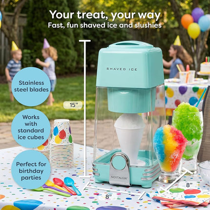 Nostalgia Shaved Ice Maker, Aqua