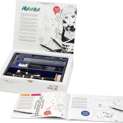 Faber-Castell Creative Studio Manga Starter Set, Multicoloured, Art, Craft, Drawing, Sketching, Home, School, University, Colouring