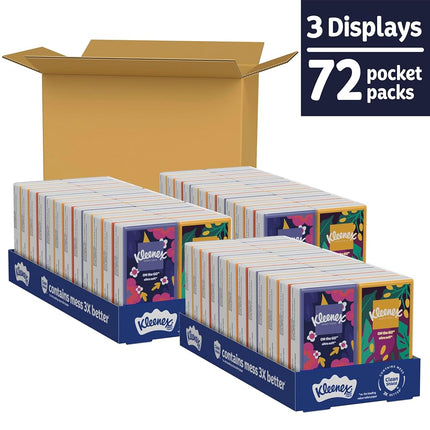 Kleenex On-The-Go Facial Tissues, 72 On-The-Go Packs, 10 Tissues per Box, 3-Ply (720 Total Tissues)