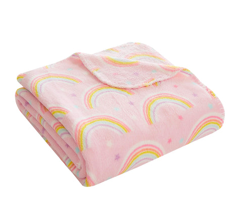 Little Starter Plush Toddler Blanket, Rainbow, 30"