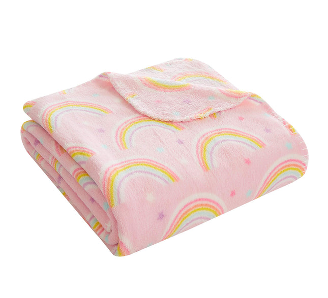 Little Starter Plush Toddler Blanket, Rainbow, 30"
