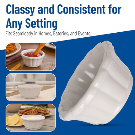Carlisle FoodService Products Ramequins en plastique, bol à sauce pour traiteur, cuisine, restaurant, 66 ml, couleur os, (Lot de 48)