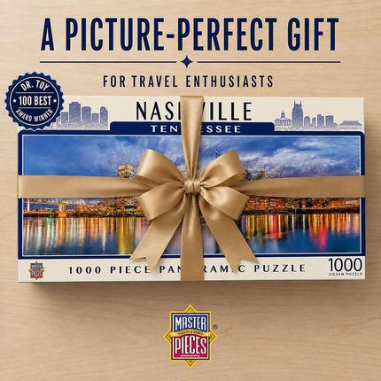 Puzzle de 1000 pièces MasterPieces pour adultes, familles ou jeunes - Nashville Panoramique - 33x99 cm