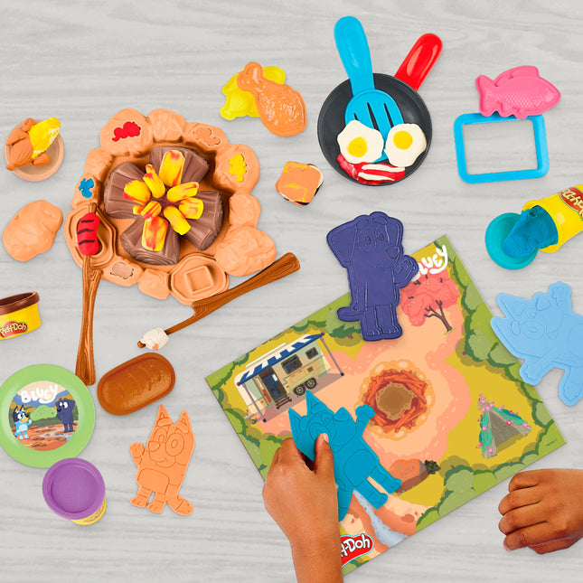 Play-Doh Bluey Goes Camping Playset with Campfire Themed Tools