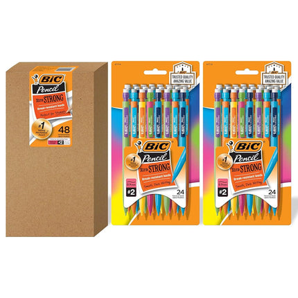 Bic Xtra-Strong Mechanical Pencil, Colorful Barrel, Thick Point (0.9mm), 48-Count