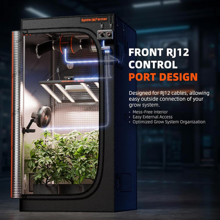 Spider Farmer 3x3x6 Pro-Grade Grow Tent, 36"x36"x70", with Observation Window and Floor Tray, 1680D Thicken Mylar Canvas Hydroponic Grow Tent, 3x3 for Indoor Growing for SF4000/SE3000