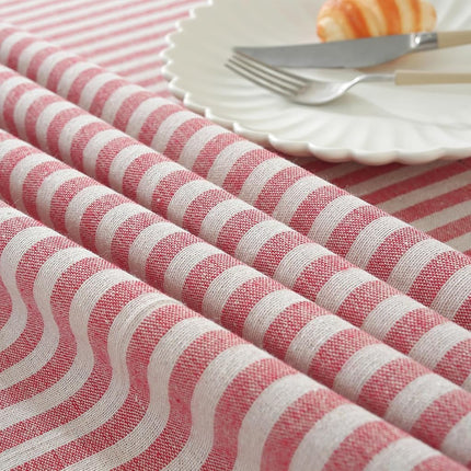 meioro Tablecloths Cotton Linen Tablecloth Simple Style Twill Tablecloths Multi-Purpose Indoor and Outdoor (Red, 35 x 35 Inch)