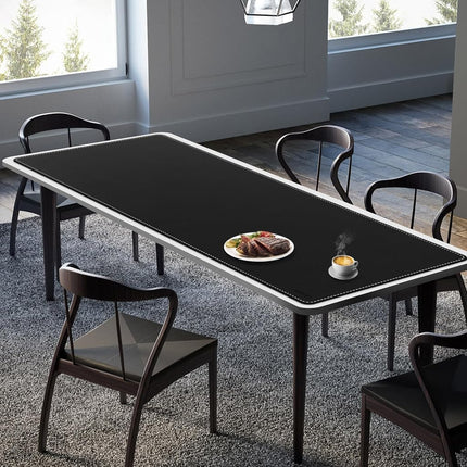 Mydours 170 x 60 cm Extra Large PU Leather Desk Mat in Black, Double-Sided with Different Textures, Optimal Usable Area, Robust and Durable Workmanship, Easy to Clean Mouse Pad