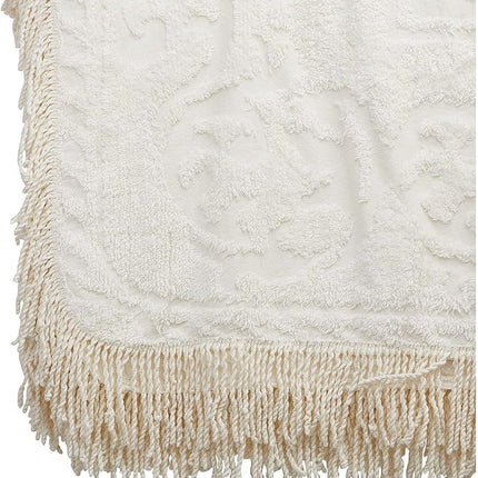 Beatrice Home Fashions Medallion Chenille Bedspread, Full, Ivory