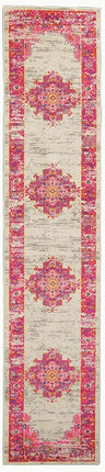 Tapis de Couloir Nourison PSN03 Passion Vintage Vieilli Ivoire/Fuchsia 66 cm x 229 cm