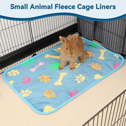 YUEPET 3 Pack Waterproof Guinea Pig Blankets, Fleece Cage Liners, M