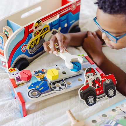 Melissa & Doug PAW Patrol Match & Build Mission Cruiser Coche de la Patrulla Canina, Juguetes de Madera para Mayores de 3 Años - Certificado FSC