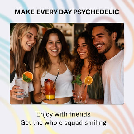Psychedelic Water Good Mood Mix - Fruit Punch - Powder Packets - Calming Kava Drink Mix - Easy Open Single-Serving - Flavored Kava Powder - Mucuna Pruriens - Stevia - Adaptogen Drink Mix - 14 Stick