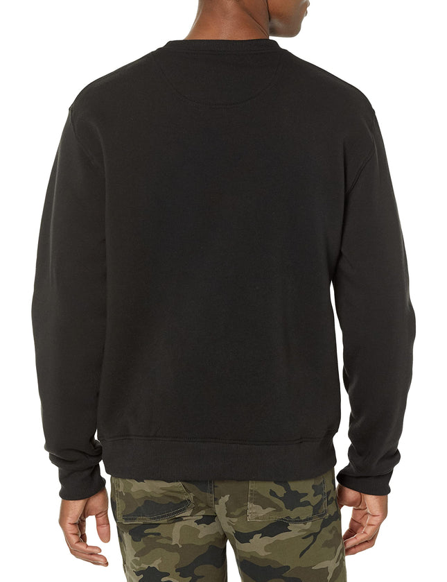 Southpole Men's Basic Fleece Crewneck Sweatshirt, Black, Medium