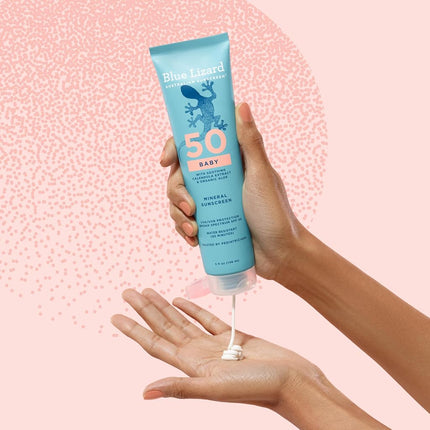 BLUE LIZARD Baby Mineral Sunscreen – No Chemical Actives – SPF 50+ UVA/UVB Protection, 5 Ounce Tube