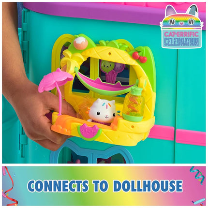 Gabby’s Dollhouse, Cakey’s Fruit Smoothie Balcony Playset, 8-Pcs with Toy Figures, Doll’s House Accessories and Sensory Play, Kids’ Toys for Girls and Boys 3+