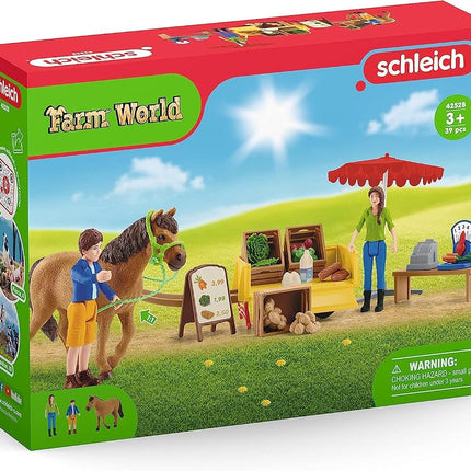 Schleich Farm World - 39Pc Sunny Day Mobile Farm Stand - Kids 3+ | 42528