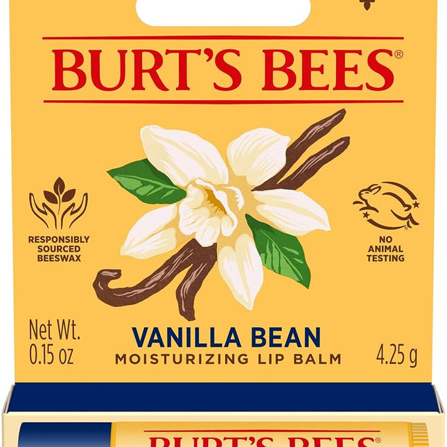 Burt's Bees Vanilla Bean Lip Balm, 100% Natural Or