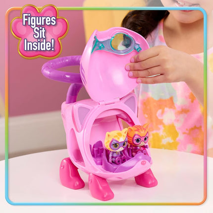 Just Play Disney Junior SuperKitties Su-Purr Wild Kitty Copter with Lights and Sounds, 3 Pieces, Poseable Figures, Toy for Fans, Girls, Kids, Ages 3 and Up