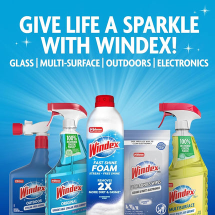 Windex Glass and Surface Pre-Moistened Wipes, Original, 38 Count