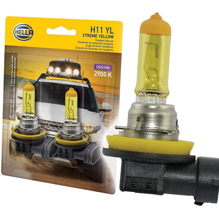 HELLA H11 YL Twin Blister Xtreme Yellow Bulb (12V 