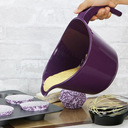 Reston Lloyd 92502 Microwave Safe Calypso Basic 2 Quart Mixing Batter Bowl, Plum