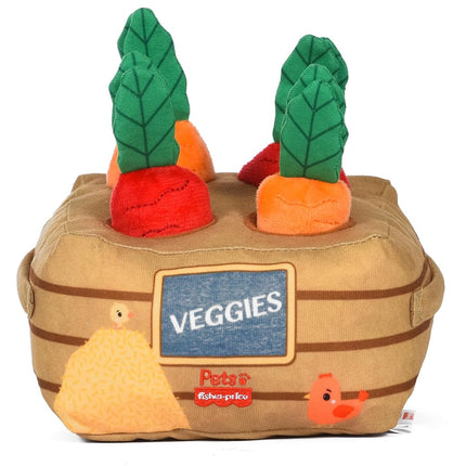 Fisher-Price for Pets Veggie Treat Puzzle Dog Toy, Burrow Style Toys with Removable Mini Plushes, Use as a Treat Dispenser, Developmental Toys for Dogs