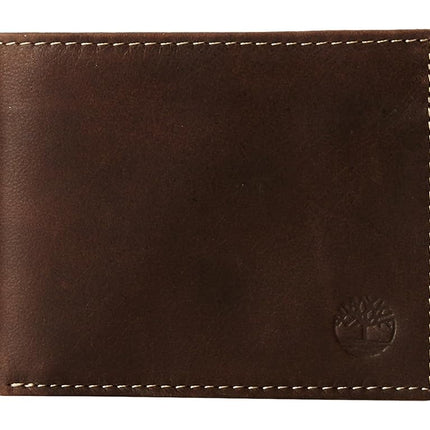 Portefeuille en cuir Timberland pour homme avec poche rabattable, accessoire de voyage, deux volets, marron (Cloudy), taille unique Royaume-Uni