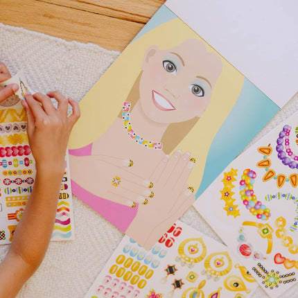 Melissa & Doug Jewelry and Nails Glitter Sticker Pad - 360+ Stickers, 15 Faces