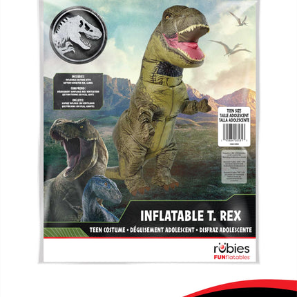 Rubies Jurassic World: T-Rex Inflatable Costume for Teens, Unisex One Size