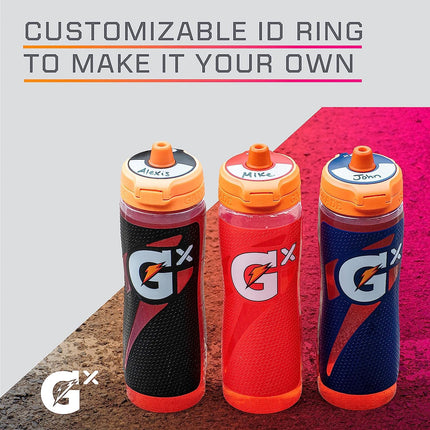 Gatorade Tampa Bay Buccaneers Gx NFL Botellas Exprimibles Antideslizantes, Sistema de Hidratación Gx y Cápsulas de Concentrado de Bebida Deportiva Gx, 887 ml (Paquete de 1)