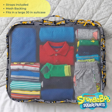 SpongeBob SquarePants Packing Cubes for Suitcases, 7 Piece Travel Essentials Luggage Organizer Set, Lightweight Fabric Storage Bags, (Officially Licensed Product) by Franco Collectibles