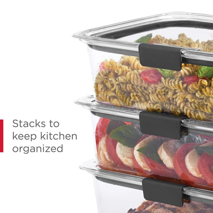 Rubbermaid 2108407 Food Storage Containers, BPA-Free Plastic 9.6 Cup, 2-Pack Clear