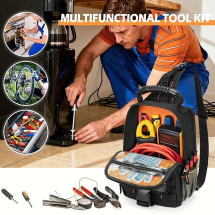 Trahzia Electrician Tool Pouch Bag, Zippered HVAC Tool Organizer