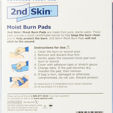 Spenco 2nd Skin Moist Burn Pads, Large (3 x 4 Inches), 3-Count