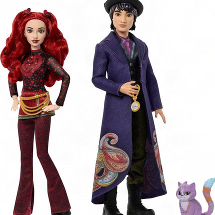 Mattel Disney Descendants: Wicked Wonderland Fashion Doll 2-Pack, Red & Max with Movie-Inspired Clothing, Cat Animal Friend & Pocketwatch Accessory (Amazon Exclusive)