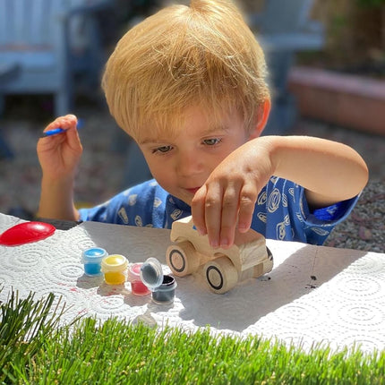 Melissa & Doug Created by Me! Paint & Decorate Your Own Wooden Vehicles Craft Kit for Kids 2 Pack � Monster Truck, Train