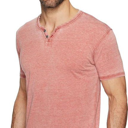 Lucky Brand Men's Venice Burnout Notch Neck Tee Shirt T, Cowhide, XXL