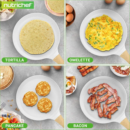 NutriChef Crepe Maker, 24cm Nonstick Pan, Induction Cookware
