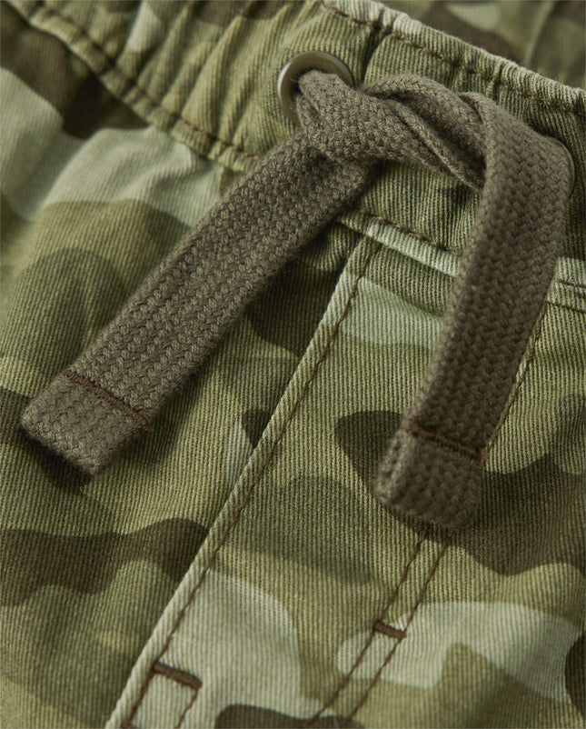 Gymboree Pantalones de jogger cargo para niños y bebés, tejido, de poner, verde camuflaje, 3T