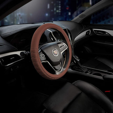 FH Group FH2006TAN Steering Wheel Cover (Microfiber Embossed Leather Tan)