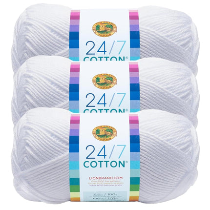 Lion Brand 24/7 Cotton Yarn-White