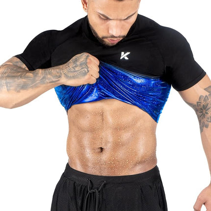 Kewlioo Sauna Shirt for Men - Heat Trapping Sweat Vest, Sauna Suit For Men, Compression Workout Sweat Suit for Gym, Workouts, Black, XL