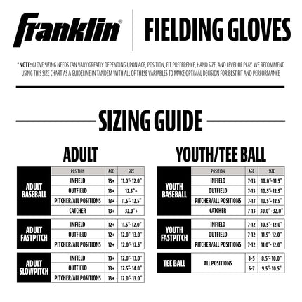 Gant de baseball et softball Franklin Sports unisexe adulte 14" - Fieldmaster Midnight Youth, noir, 14 Basket Web US