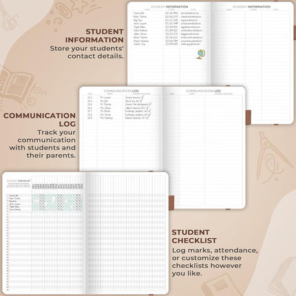 Clever Fox Teacher Planner – School Year Planner with Calendars & Lesson Plans – Teacher Plan Book for Classroom & Homeschool Organization - Undated, Hardcover (Rose Gold), A5 (5.8'' x 8.3'')