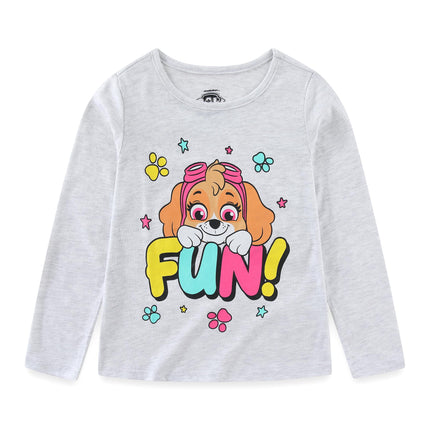 Nickelodeon Girl's 3-Pack Paw Patrol Long Sleeve Graphic Tee Shirt, Pink/Grey/Blue, 6