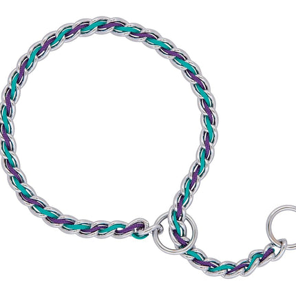 Terrain D.O.G. Laced Chain Slip Collar, 26-inch x 3.9 mm, Teal/Purple