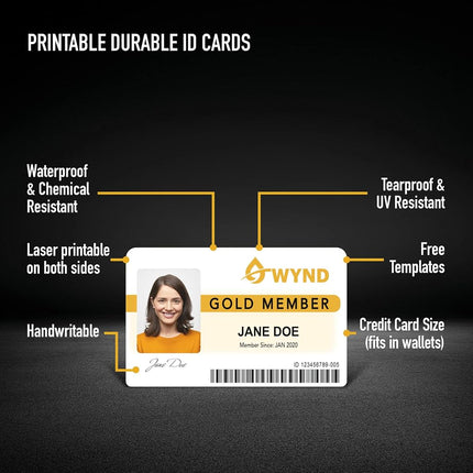 Avery Durable ID Cards, Laser Printable on Both Sides, Blank White, 80 Total, 2.125" x 3.375" (61610)